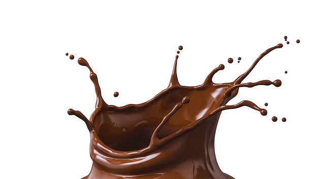 Chocolat fondu sur fond blanc