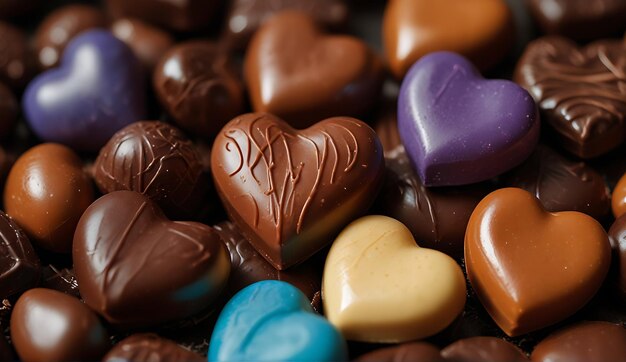 un chocolat en forme de cœur avec un bonbon en forme de coeur au milieu