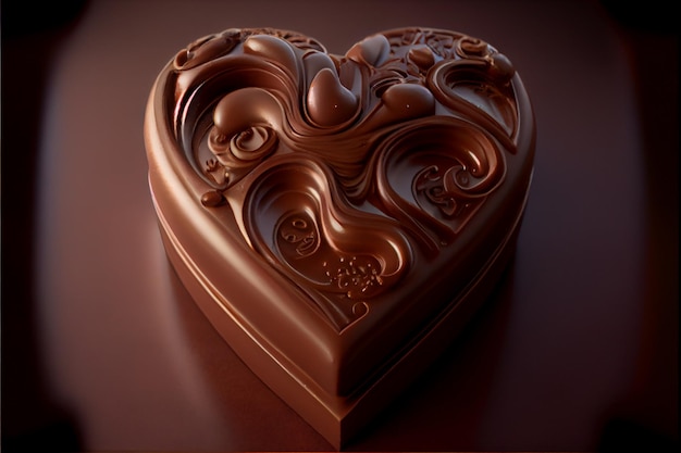 Chocolat en forme de coeur Saint Valentin art généré par ai