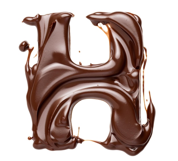 Chocolat lettre H isolé sur fond blanc vue de dessus Gener