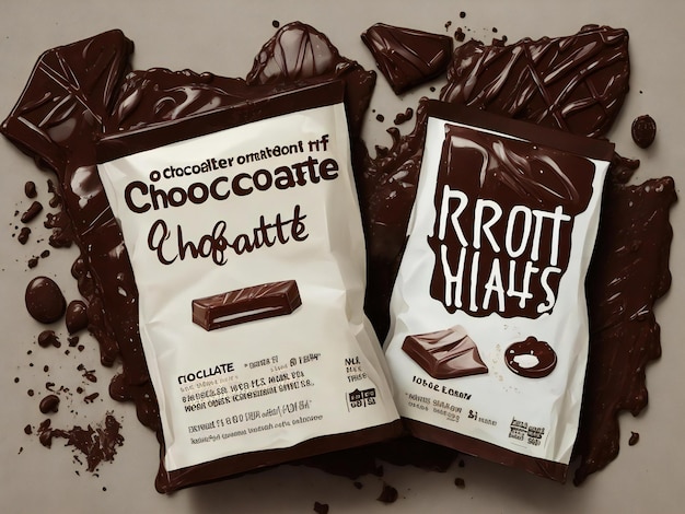 Photo chocolat magnifique gros plan de l'image ai généré