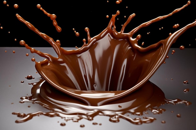 Un chocolat noir fondu à chaud éclaboussant, une indulgence tentante et une délicieuse décadence, une IA générative.