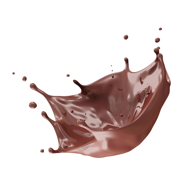 Chocolat Splash isolé sur blanc