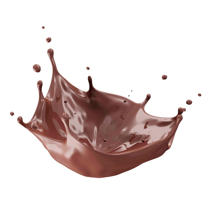 Photo chocolat splash isolé sur blanc