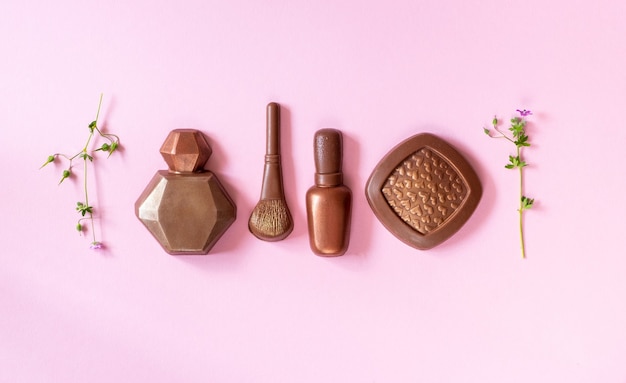 Chocolats sous forme d'ensemble cosmétique