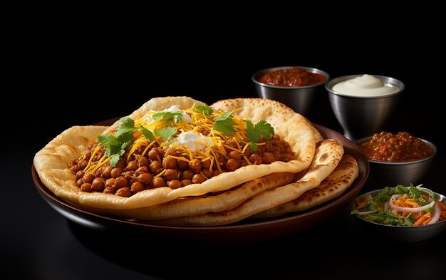 "Chole Bhature sur un fond blanc"