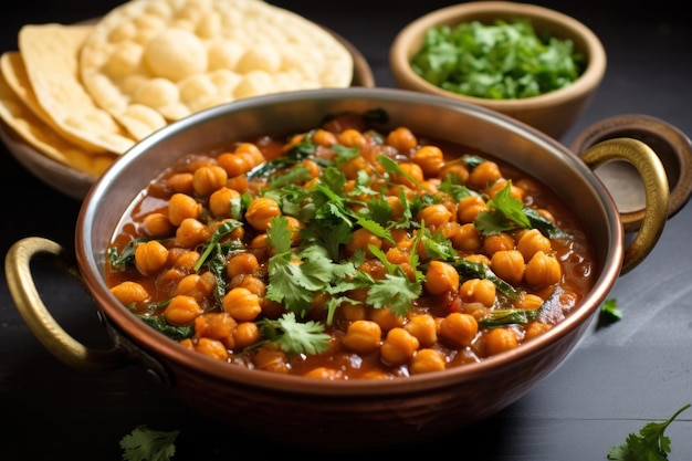 choley chole masala ou chana une nourriture indienne à base de pois chiches cuisine indienne