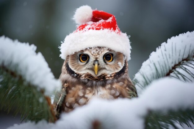 Photo chouette de noël à l'état sauvage