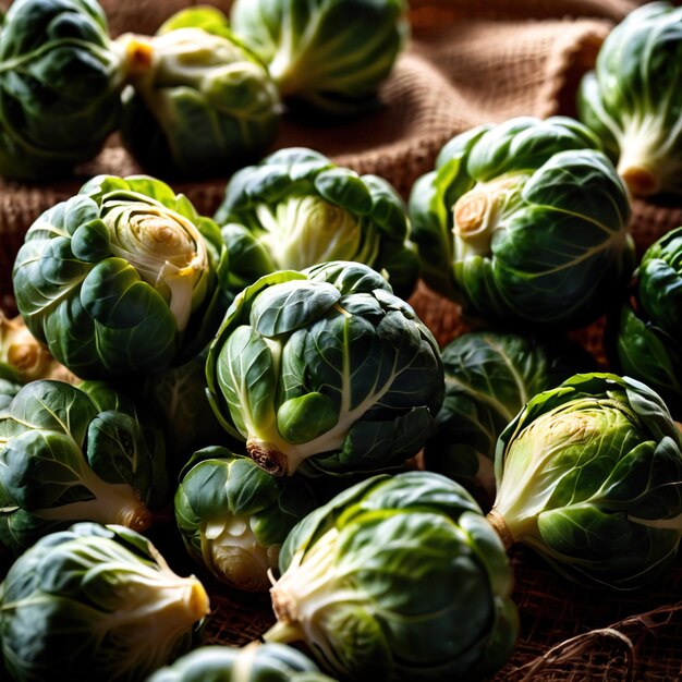 Photo les choux de bruxelles sont des légumes biologiques frais et crus.