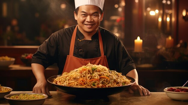 Chow mein est un plat chinois à base de nouilles sautées