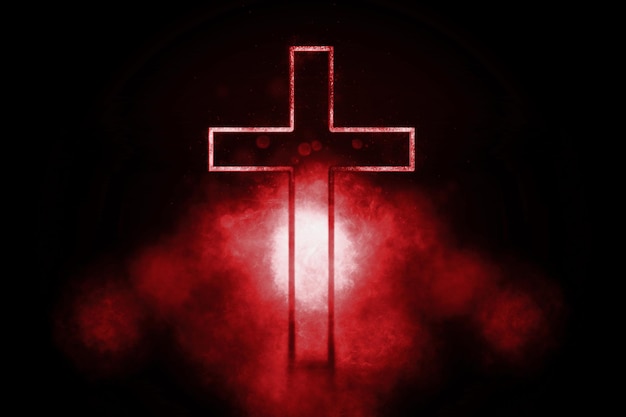 Christian Cross Symbol, Religion cross, Blue symbol 