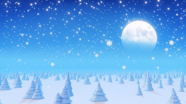 Christmas Snow Land Background pour la publicité dans la nature et la scène publicitaire.