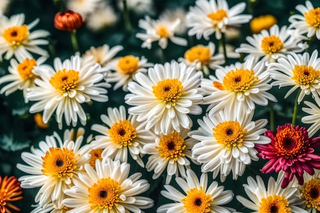 Photo des chrysanthèmes fleurissaient dans le jardin. réaliste.