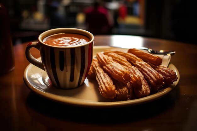 Churros et chocolat chaud mexicain