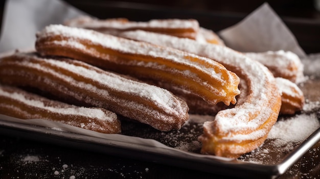 Churros avec du sucre en poudre