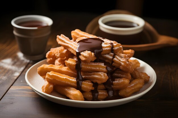 Churros salés avec sauce au chocolat