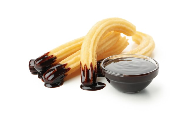 Churros savoureux avec sauce au chocolat