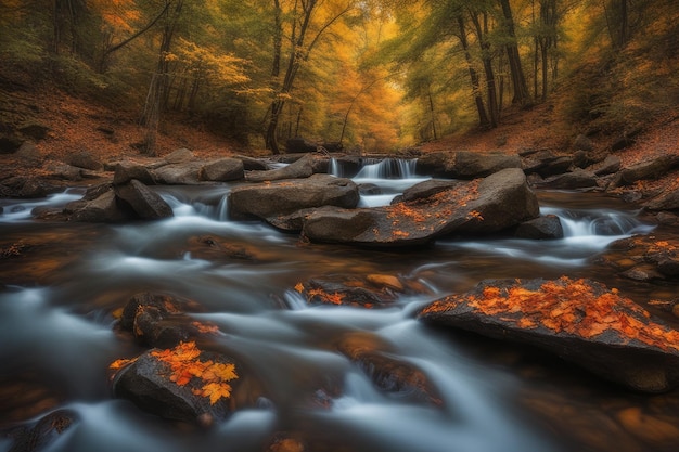 chute d'eau dans la forêt chute deau dans la Forêt chuted'eau en automne dans la forêts