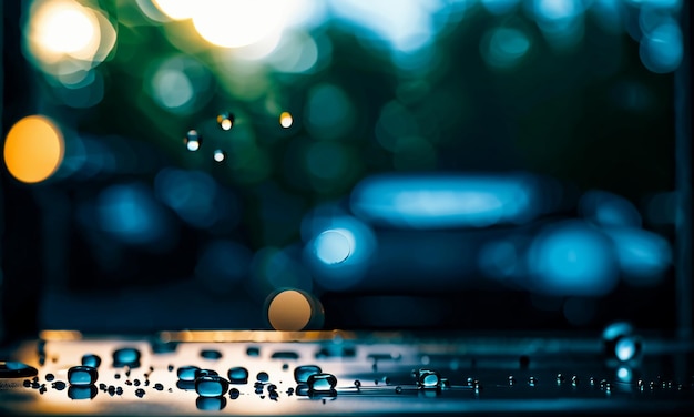 Chute de gouttes de pluie les jours de pluie effets spéciaux au ralenti conception de fond d'écran créatif