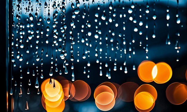 Photo chute de gouttes de pluie les jours de pluie effets spéciaux au ralenti conception de fond d'écran créatif
