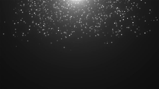 Chute de neige atmosphérique abstraite dans l'espace généré par ordinateur abstrait rendu 3D