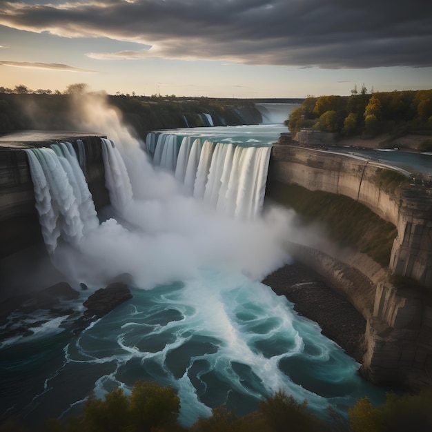 Les chutes du Niagara en Ontario, au Canada, sont la plus grande série de chutes d'eau au monde.