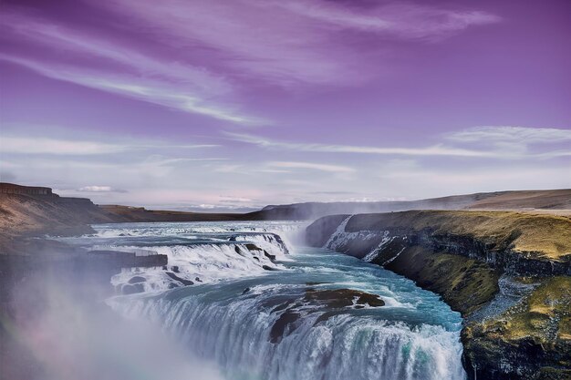 Photo les chutes de gullfoss en islande