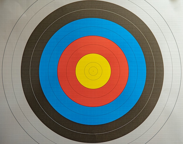 Cible et fléchettes à la compétition de tir à l'arc dans la salle de sport