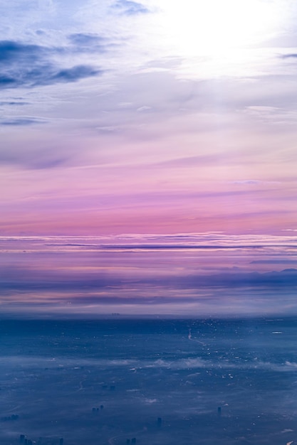 Ciel aérien et fond de nuages