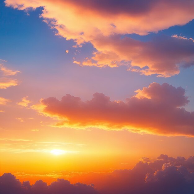 Ciel au coucher du soleil avec des nuages en arrière-plan