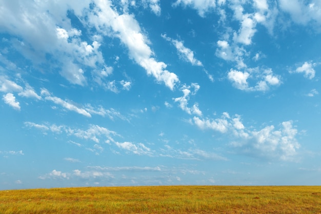 Ciel bleu et beau nuage. Fond de paysage uni