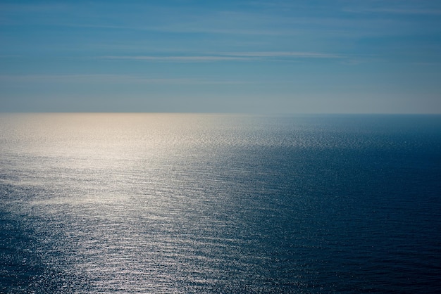 Ciel bleu avec de beaux nuages sur le fond de la mer