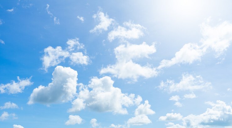 Photo ciel bleu et blanc