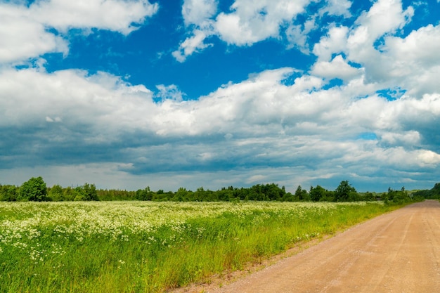 Ciel bleu de campagne avec de beaux nuages