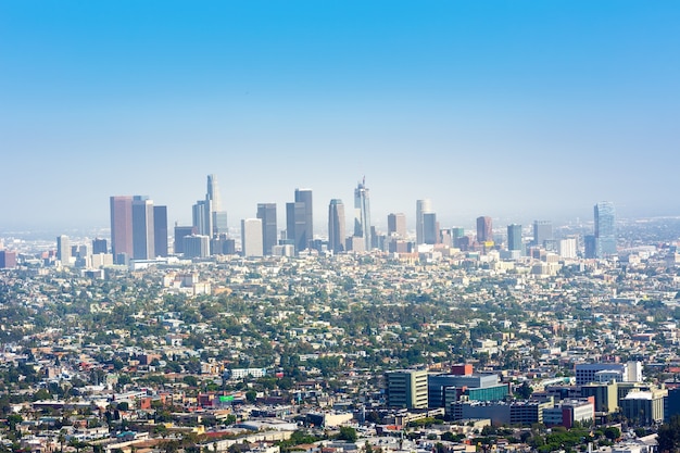 Ciel bleu sur le centre-ville de Los Angeles