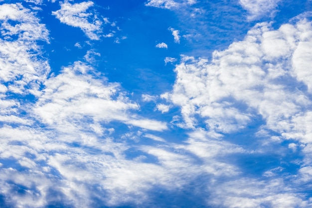 Ciel bleu ensoleillé avec des nuages blancs épars