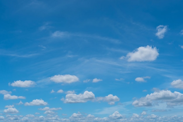 Ciel bleu d'été et nuages blancs