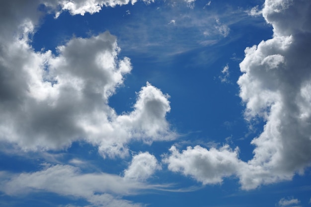 Ciel bleu avec fond naturel de nuages blancs