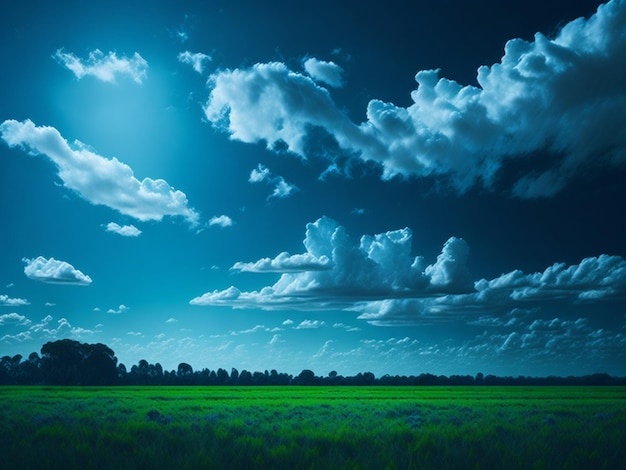 ciel bleu avec fond de nuages