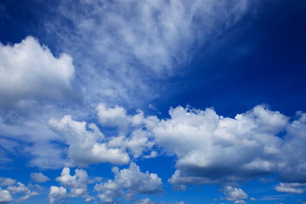 Ciel bleu avec gros nuages