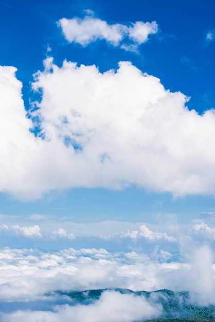 ciel bleu avec nuage, vue sur les montagnes