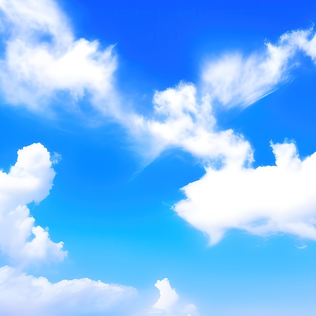 Ciel bleu avec nuages ai génératif