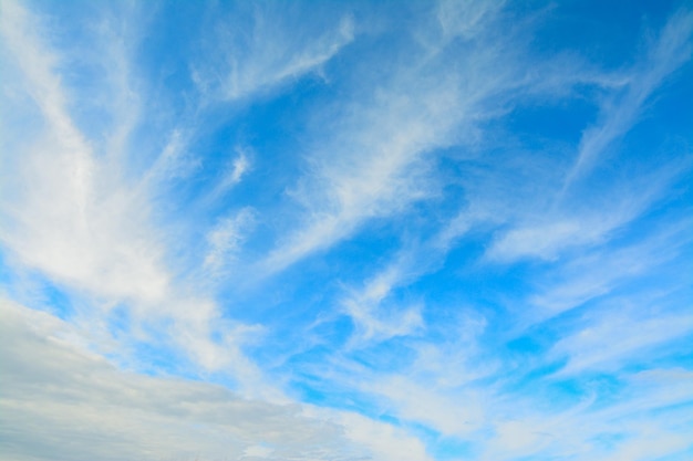 Ciel bleu avec des nuages blancs doux