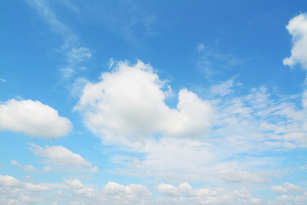 Ciel bleu avec des nuages blancs doux