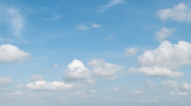 Ciel bleu avec des nuages blancs doux