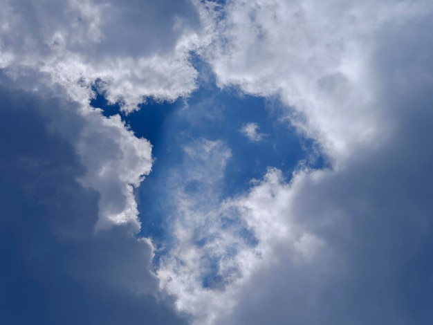 ciel bleu et nuages ​​blancs duveteux