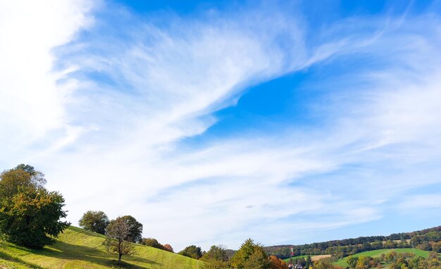 Ciel bleu et nuages blancs Fond bleu vif Image de paysage de ciel bleu et de nuages fins