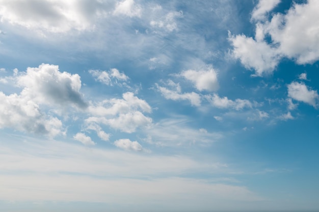 Ciel bleu avec des nuages blancs à la journée ensoleillée Abstrait ciel nature fond bel été cloudscape