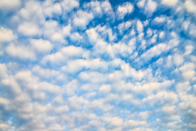 Le ciel bleu et les nuages blancs moelleux