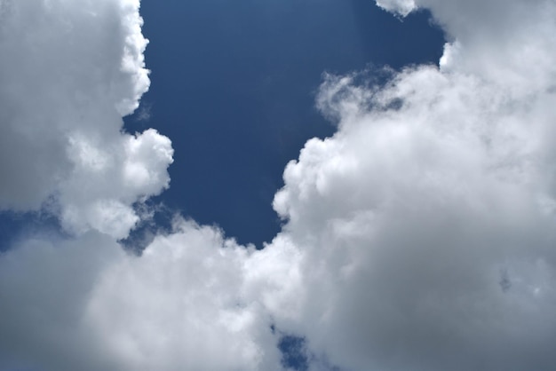 Le ciel bleu et les nuages blancs